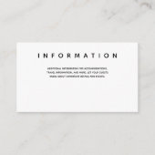Informatie over Micro Wedding Black White Informatiekaartje (Voorkant)