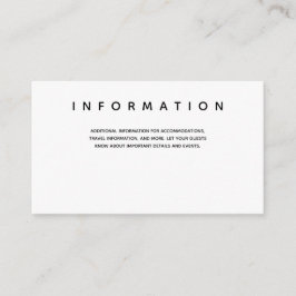 Informatie over Micro Wedding Black White Informatiekaartje