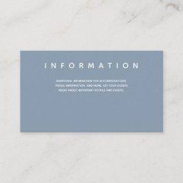 Informatie over Micro Wedding Blue White Informatiekaartje