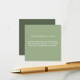 Informatie over Micro Wedding Sage Informatiekaartje