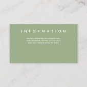 Informatie over Micro Wedding Sage Typografie Informatiekaartje (Voorkant)