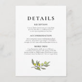 Informatie over moderne Olive-filiaalbruiloft Informatiekaartje (Voorkant)