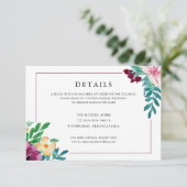 Informatie over moderne Waterverf-Blooms-bruiloft Informatiekaartje (Staand voorkant)