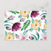 Informatie over moderne Waterverf-Blooms-bruiloft Informatiekaartje (Achterkant)