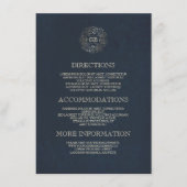  informatie over Navy and Gold Floral Wreath Informatiekaartje (Voorkant)