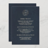  informatie over Navy and Gold Floral Wreath Informatiekaartje (Voorkant / Achterkant)