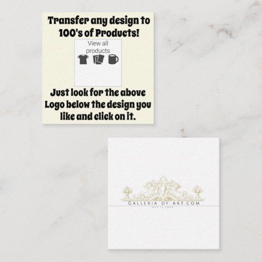 Informatie over overdrachtsontwerp informatiekaartje (Voorkant / Achterkant)