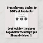 Informatie over overdrachtsontwerp informatiekaartje (Voorkant)