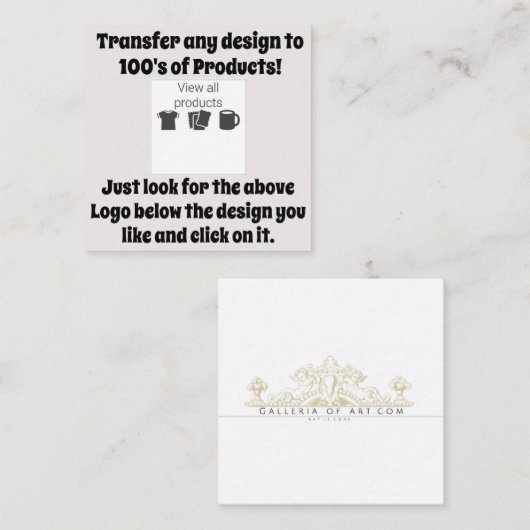 Informatie over overdrachtsontwerp informatiekaartje (Voorkant / Achterkant)