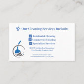 Informatie over professionele schoonmaakservice visitekaartje (Achterkant)