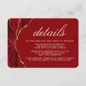 Informatie over Red and Gold Wedding Agate Informatiekaartje (Voorkant)