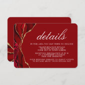 Informatie over Red and Gold Wedding Agate Informatiekaartje (Voorkant / Achterkant)