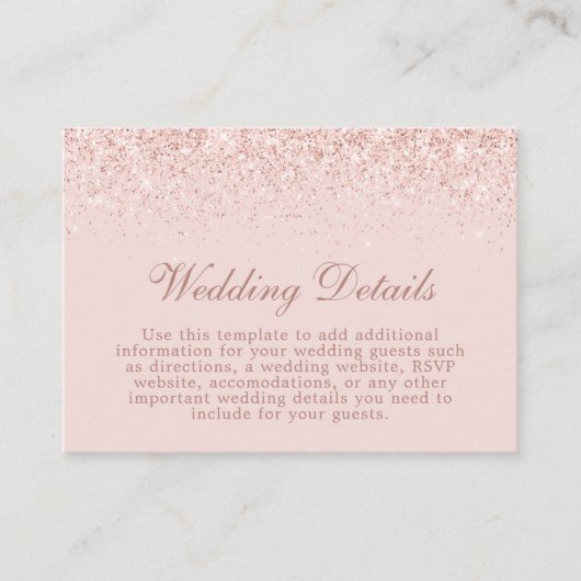 Informatie over roos Gold Confetti Blush Pink Wedd Informatiekaartje (Voorkant)
