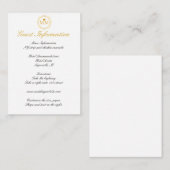 Informatie over Royal Wedding Gold Script-gast Informatiekaartje (Voorkant / Achterkant)