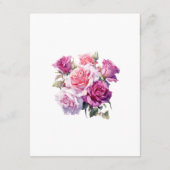 Informatie over roze en Paarse Floral Wedding Gues Informatiekaartje (Achterkant)