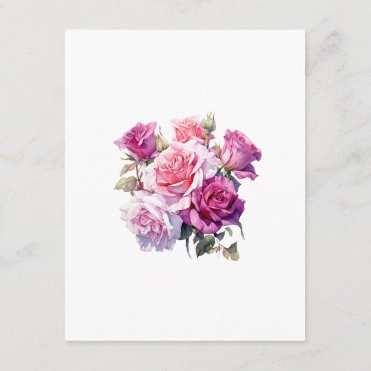 Informatie over roze en Paarse Floral Wedding Gues Informatiekaartje (Achterkant)