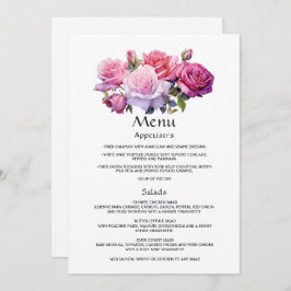 Informatie over roze en Paarse Floral Wedding Gues Menu