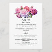Informatie over roze en Paarse Floral Wedding Gues Menu (Voorkant)