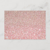 Informatie over roze Floral Roos Gold Glitter Wedd Informatiekaartje (Achterkant)