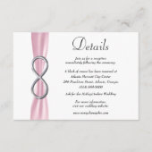 Informatie over roze ribbon Silver Infinity Weddin Informatiekaartje (Voorkant)
