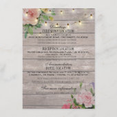 Informatie over roze Waterverf Floral Weddenschap Informatiekaartje (Voorkant)