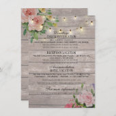 Informatie over roze Waterverf Floral Weddenschap Informatiekaartje (Voorkant / Achterkant)
