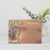 Informatie over Rustic Baby's Breath Mason Jar Woo Informatiekaartje (Staand voorkant)