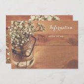 Informatie over Rustic Baby's Breath Mason Jar Woo Informatiekaartje (Voorkant / Achterkant)