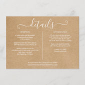 Informatie over Rustic Kraft Signature Wedding Informatiekaartje (Voorkant)