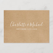 Informatie over Rustic Kraft Signature Wedding Informatiekaartje (Achterkant)