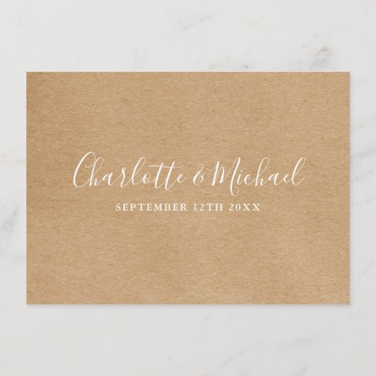 Informatie over Rustic Kraft Signature Wedding Informatiekaartje (Achterkant)