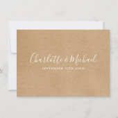 Informatie over Rustic Kraft Wedding Kaart (Achterkant)