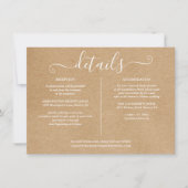 Informatie over Rustic Kraft Wedding Kaart (Voorkant)
