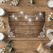 Informatie over Rustic Mason Jar Lights Lozing Wed Informatiekaartje