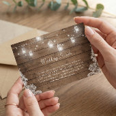 Informatie over Rustic Mason Jar Lights Lozing Wed Informatiekaartje