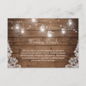 Informatie over Rustic Mason Jar Lights Lozing Wed Informatiekaartje (Voorkant)