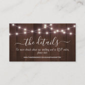 Informatie over Rustic String Lights Wedding Informatiekaartje (Voorkant)