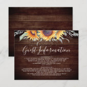 Informatie over Rustige Sunflower Bloom Gast Informatiekaartje (Voorkant / Achterkant)