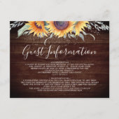 Informatie over Rustige Sunflower Bloom Gast Informatiekaartje (Voorkant)