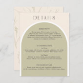 Informatie over Sage Green Stylish modern arch Wed Informatiekaartje (Voorkant / Achterkant)