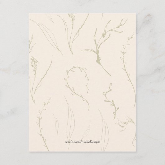 Informatie over Sage Green Stylish modern arch Wed Informatiekaartje (Achterkant)