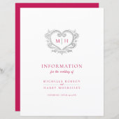 Informatie over Silver-hartmonogram bruiloft (Voorkant / Achterkant)