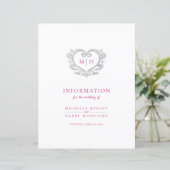 Informatie over Silver-hartmonogram bruiloft (Staand voorkant)