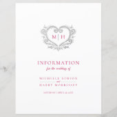 Informatie over Silver-hartmonogram bruiloft (Voorkant)