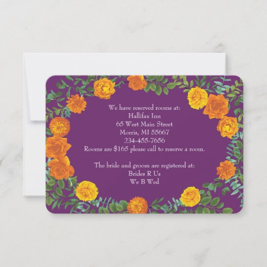 Informatie over Sinaasappel & Paarse Pruim Pioen R Kaart (Voorkant)