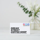 Informatie over sociale media visitekaartje (Staand voorkant)