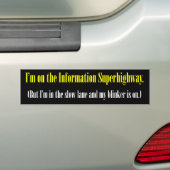 Informatie over supersnelweg trage lane bumpersticker (Op auto)