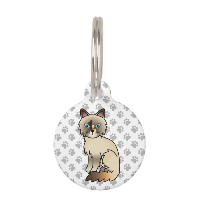 Informatie over Tortoiseshel Birman/Ragdoll Cat &  Huisdierpenning (Voorkant)