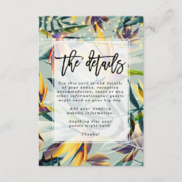 Informatie over tropische oerwouden florale bruilo informatiekaartje