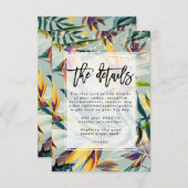 Informatie over tropische oerwouden florale bruilo informatiekaartje (Voorkant / Achterkant)
